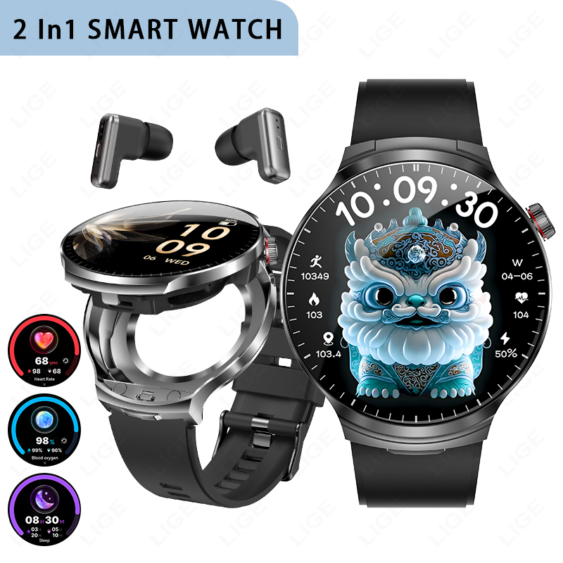 Smartwatch Noise Watches For Men - LIGE 신형 TWS 2 in 1