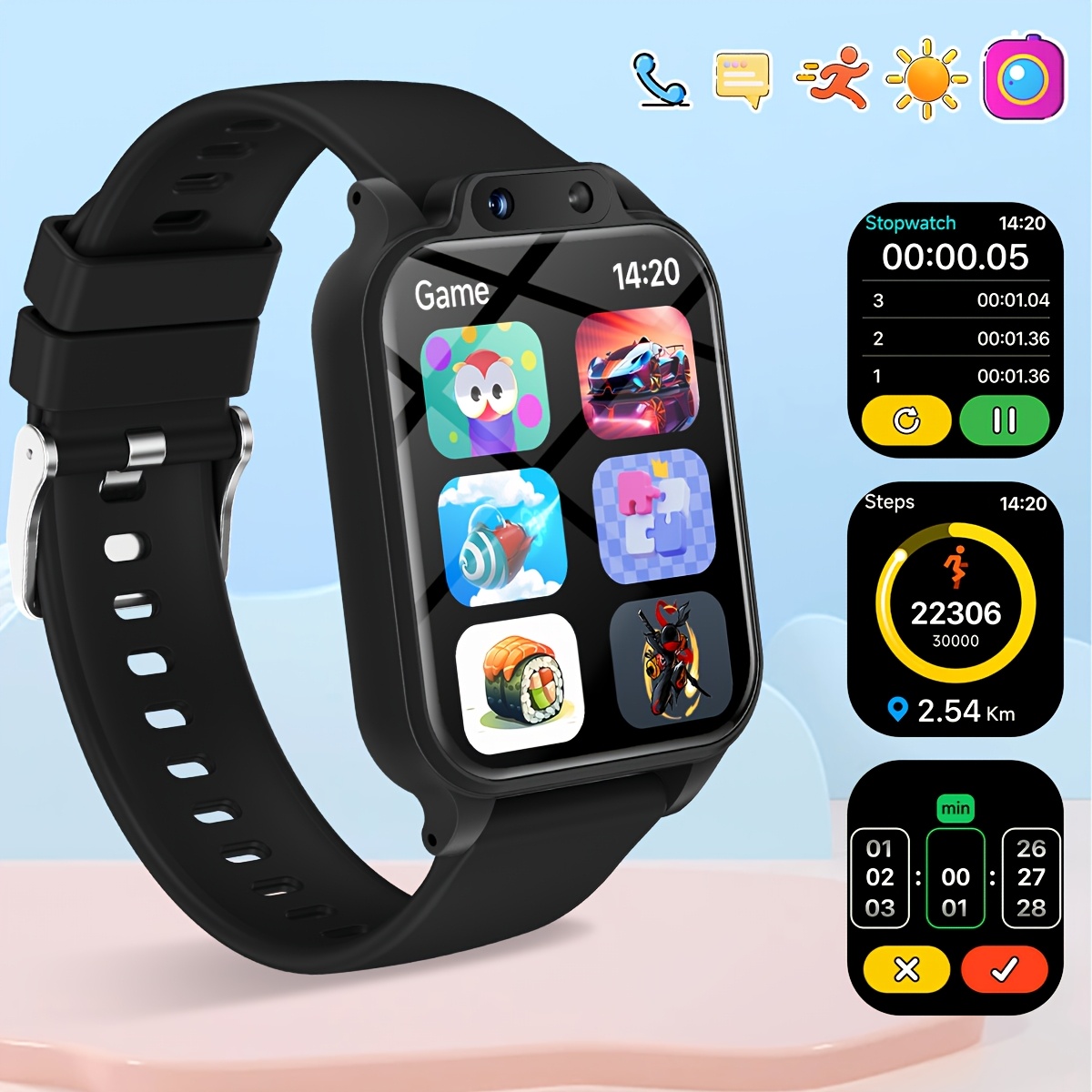 Kids Watches Not Smartwatch - 18가지 교육용 게임, HD 셀카 지원,