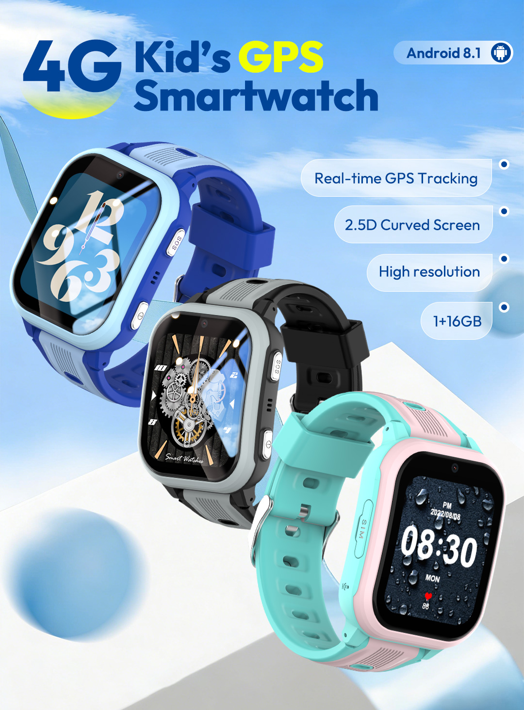 Smartwatch Watches Gift For Girls - KT41 스마트워치 - 4G폰 어린이용 시계