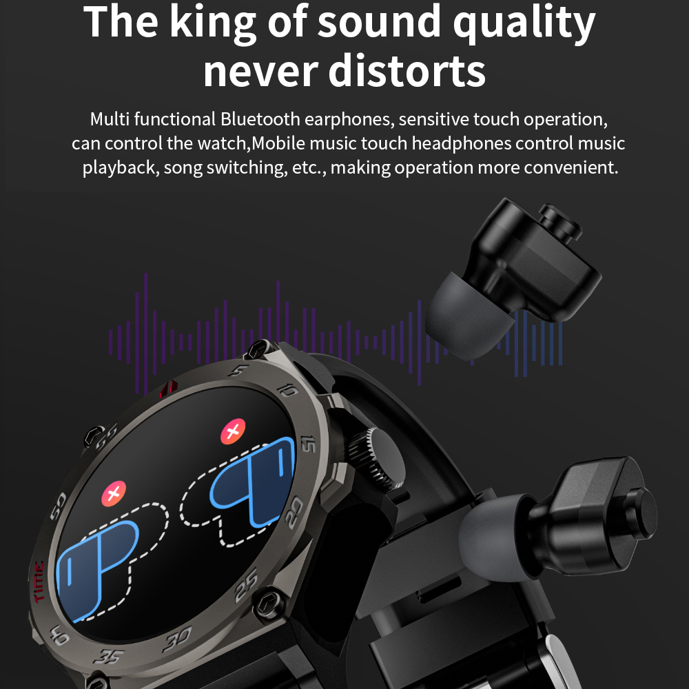 1.53인치 남성용 2 in 1 TWS 노이즈 감소 헤 - Smartwatch Noise Watches For Men 리뷰 및 가격