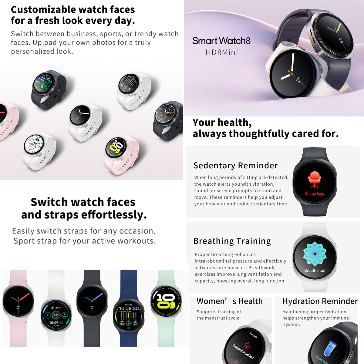2026년 신형 시계 8 미니 GPS 트랙 스마트워치  - Smartwatch Sports Watches For Women 리뷰 및 가격