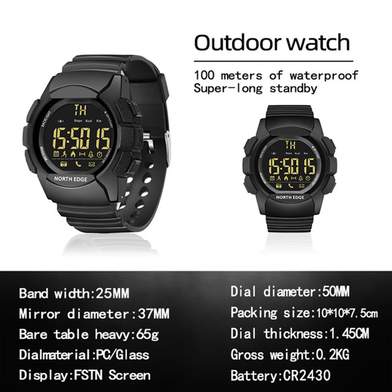 NORTH EDGE AK 100M 방수 야외 스포츠 스 - Smartwatch Digital Watches For Men 리뷰 및 가격