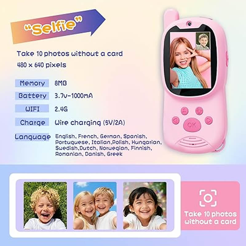 워키토키 귀여운 2팩 충전식 어린이용 비디오 2인치 고 - Smartwatch Watches Gift For Girls 리뷰 및 가격