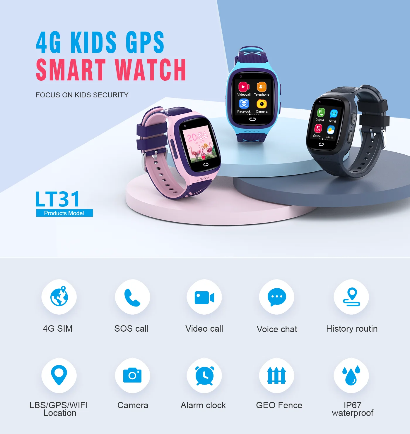 4G 키즈 스마트워치 SOS 방수 WiFi GPS 영상 - Smartwatch Digital Watches For Kids 리뷰 및 가격