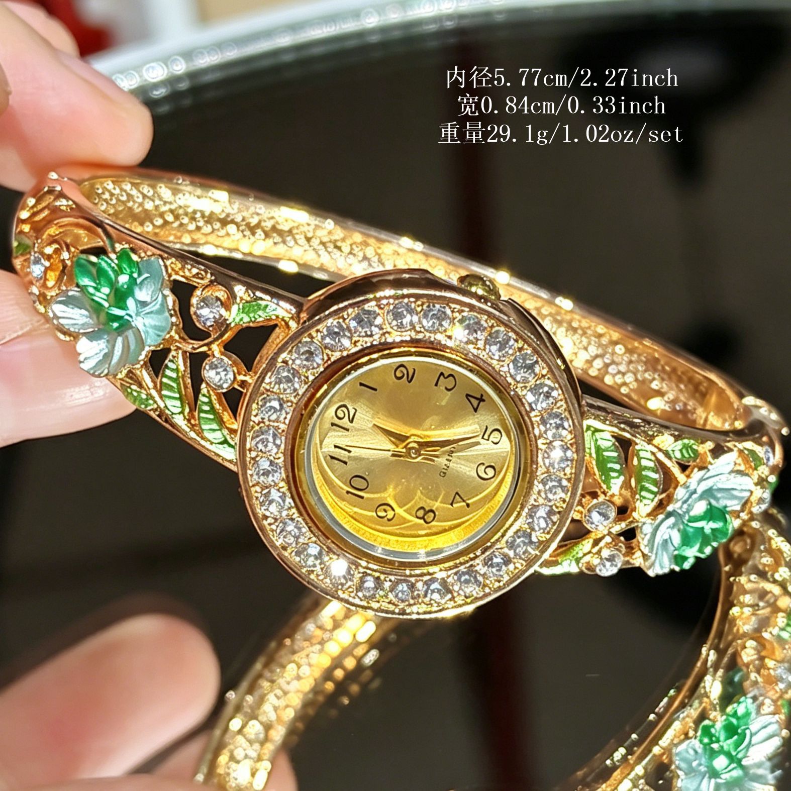 빈티지 골드 에나멜 플라워 여성용 손목시계, 속이 빈  - Vintage Digital Watch 리뷰 및 가격