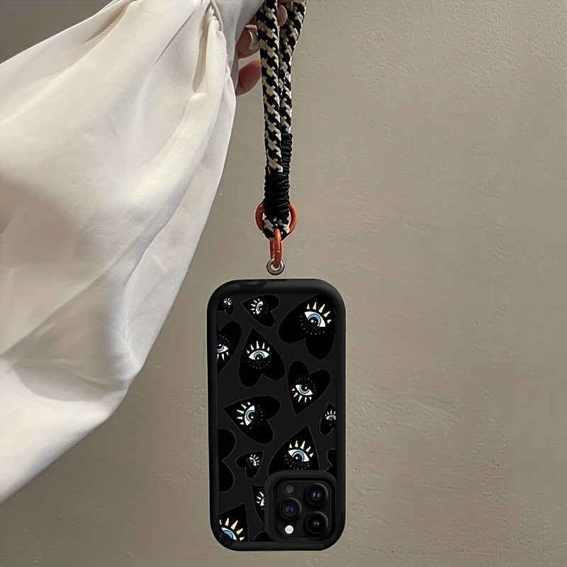 블랙 러브 하트 아이 핸드 스트랩 폰 케이스 삼성 갤럭 - Samsung Galaxy Strap 리뷰 및 가격