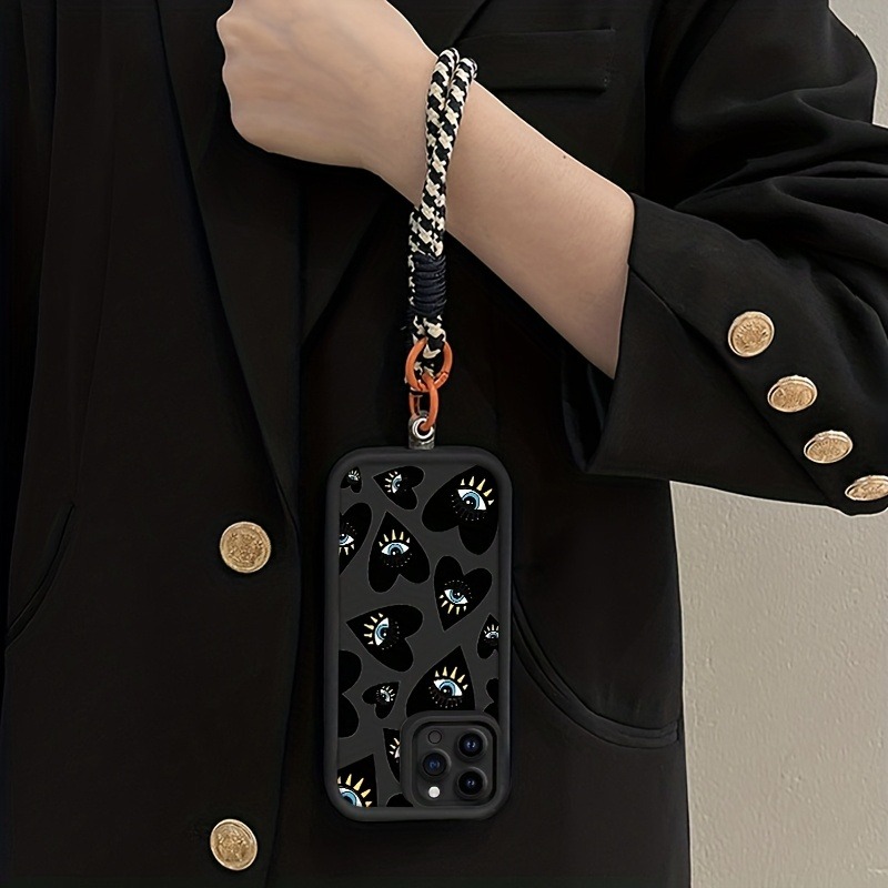 블랙 러브 하트 아이 핸드 스트랩 폰 케이스 삼성 갤럭 - Samsung Galaxy Strap 리뷰 및 가격
