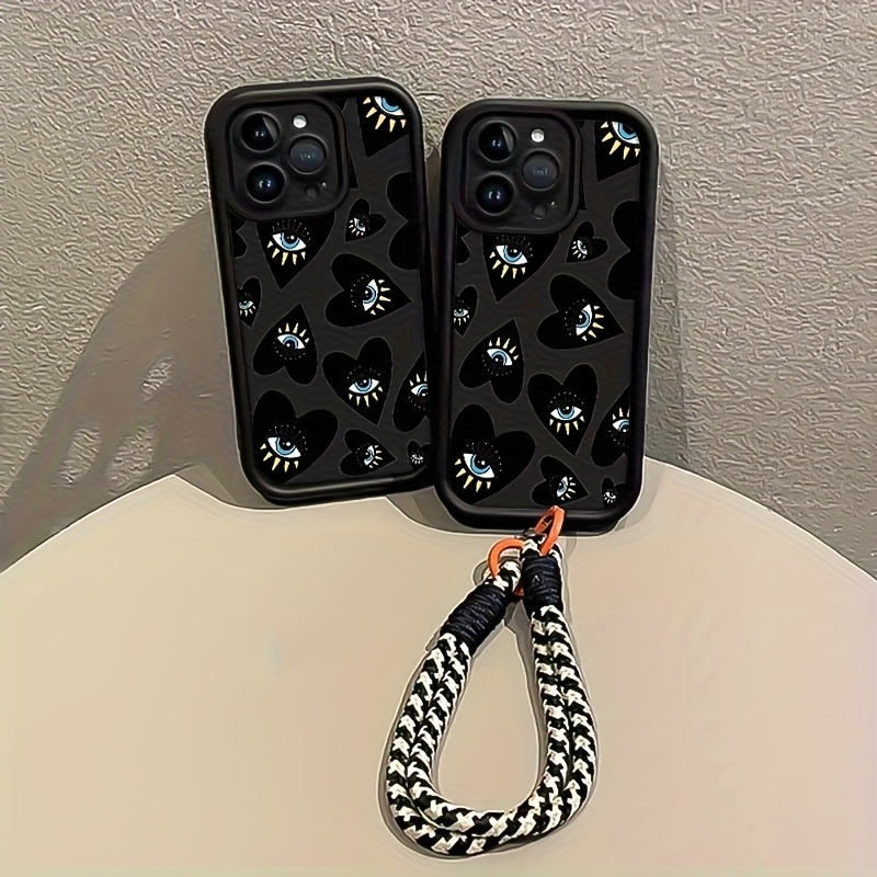 블랙 러브 하트 아이 핸드 스트랩 폰 케이스 삼성 갤럭 - Samsung Galaxy Strap 리뷰 및 가격