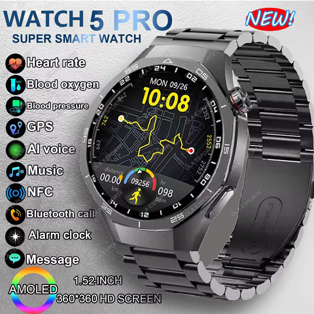 뉴 워치 5 프로 스마트워치 1.53인치 AMOLED  - Smartwatch Watches For Women With Gps 리뷰 및 가격