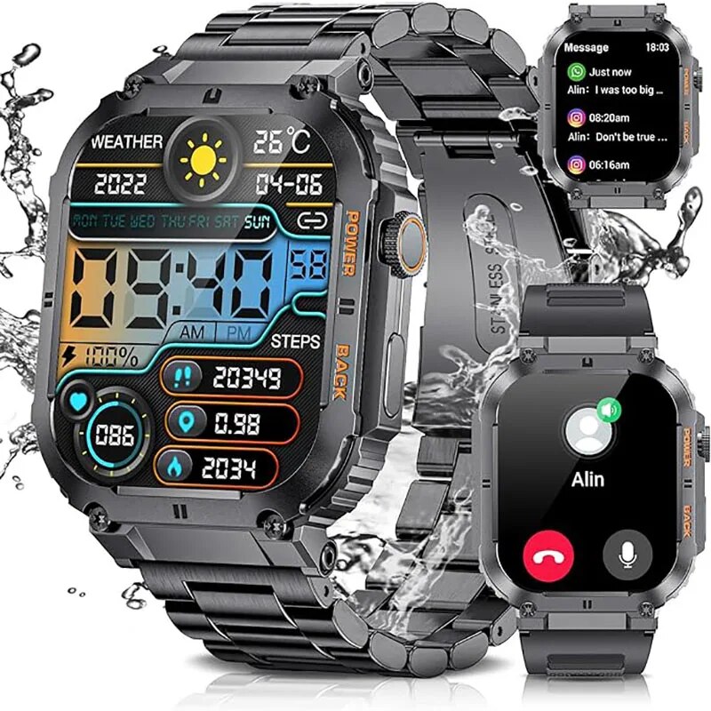 LIGE 남성용 야외 스포츠 피트니스 스마트워치, 블루 - Smartwatch Digital Watches For Men 리뷰 및 가격
