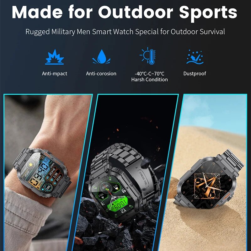 LIGE 남성용 야외 스포츠 피트니스 스마트워치, 블루 - Smartwatch Digital Watches For Men 리뷰 및 가격