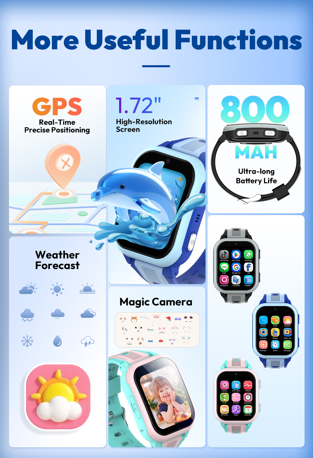 KT41 스마트워치 - 4G폰 어린이용 시계 - 고해상 - Smartwatch Watches Gift For Girls 리뷰 및 가격