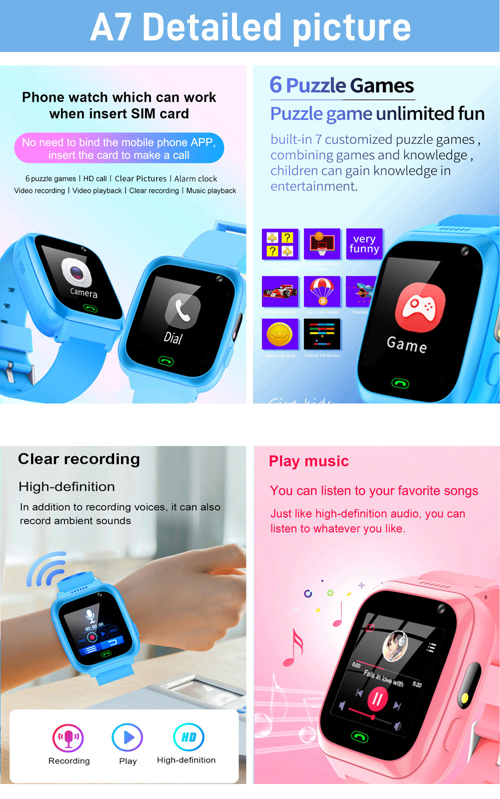 2G 4G 어린이 스마트 시계 전화 게임 시계 미니 전 - Smartwatch Watches Gift For Girls 리뷰 및 가격