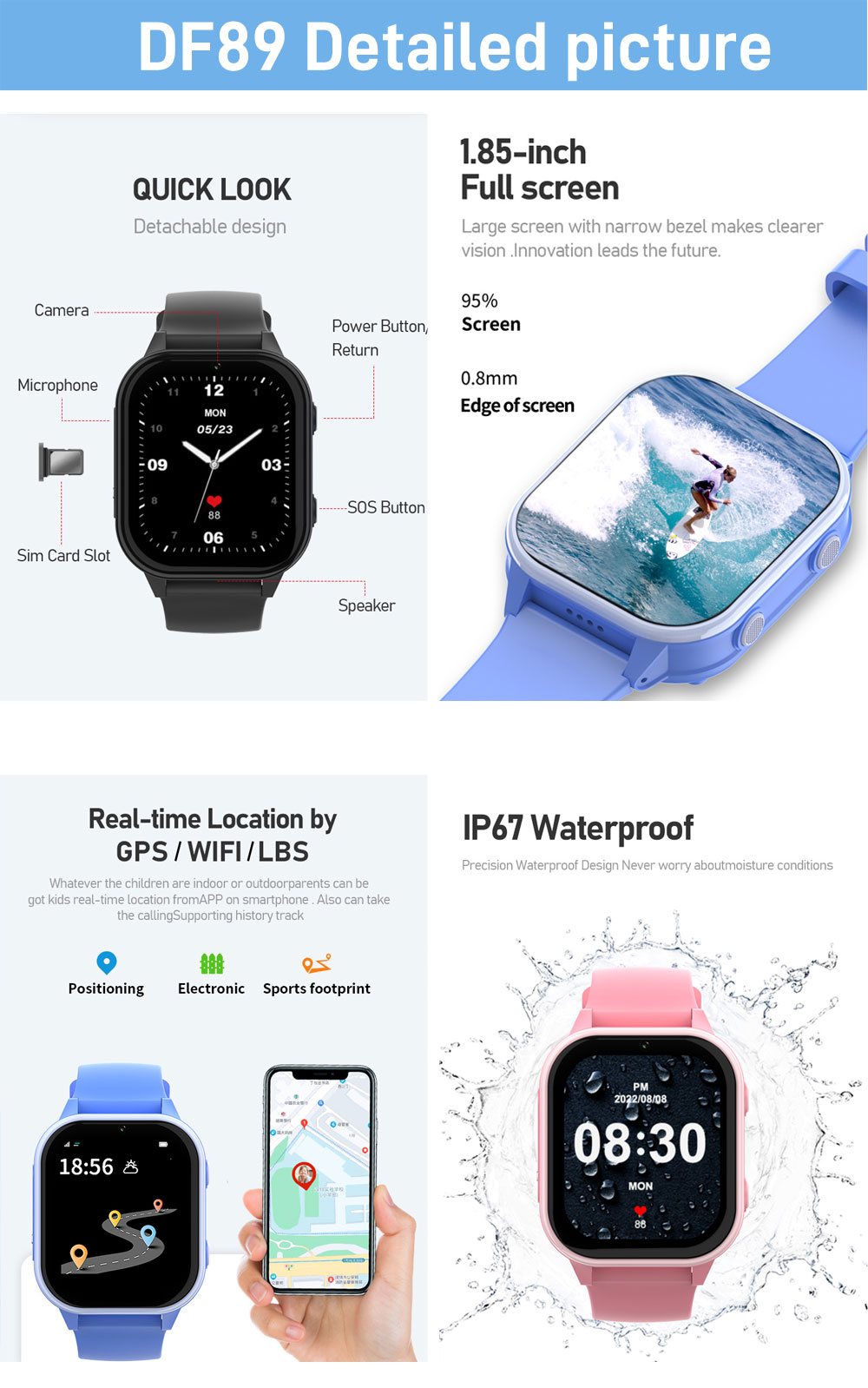 2G 4G 어린이 스마트 시계 전화 게임 시계 미니 전 - Smartwatch Watches Gift For Girls 리뷰 및 가격