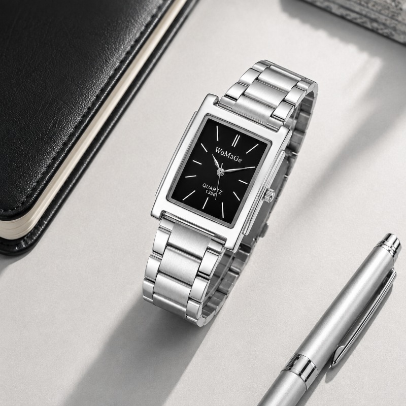럭셔리 스테인레스 스틸 남성용 시계 패션 심플 스퀘어  - Smartwatch Square Watches For Men 리뷰 및 가격