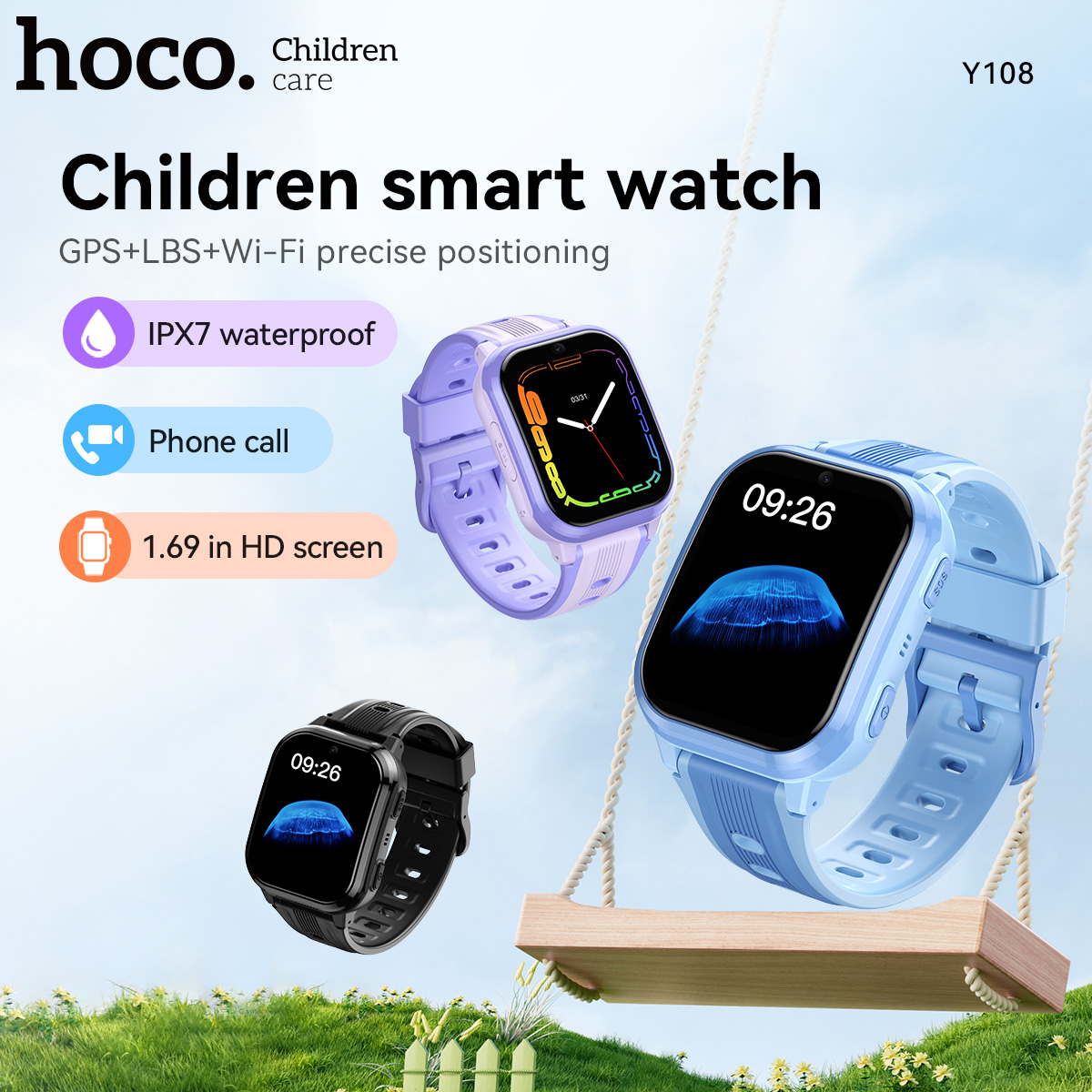 HOCO Y108 1.69인치 HD LCD 곡면 터치스 - Smartwatch Digital Watches For Kids 리뷰 및 가격