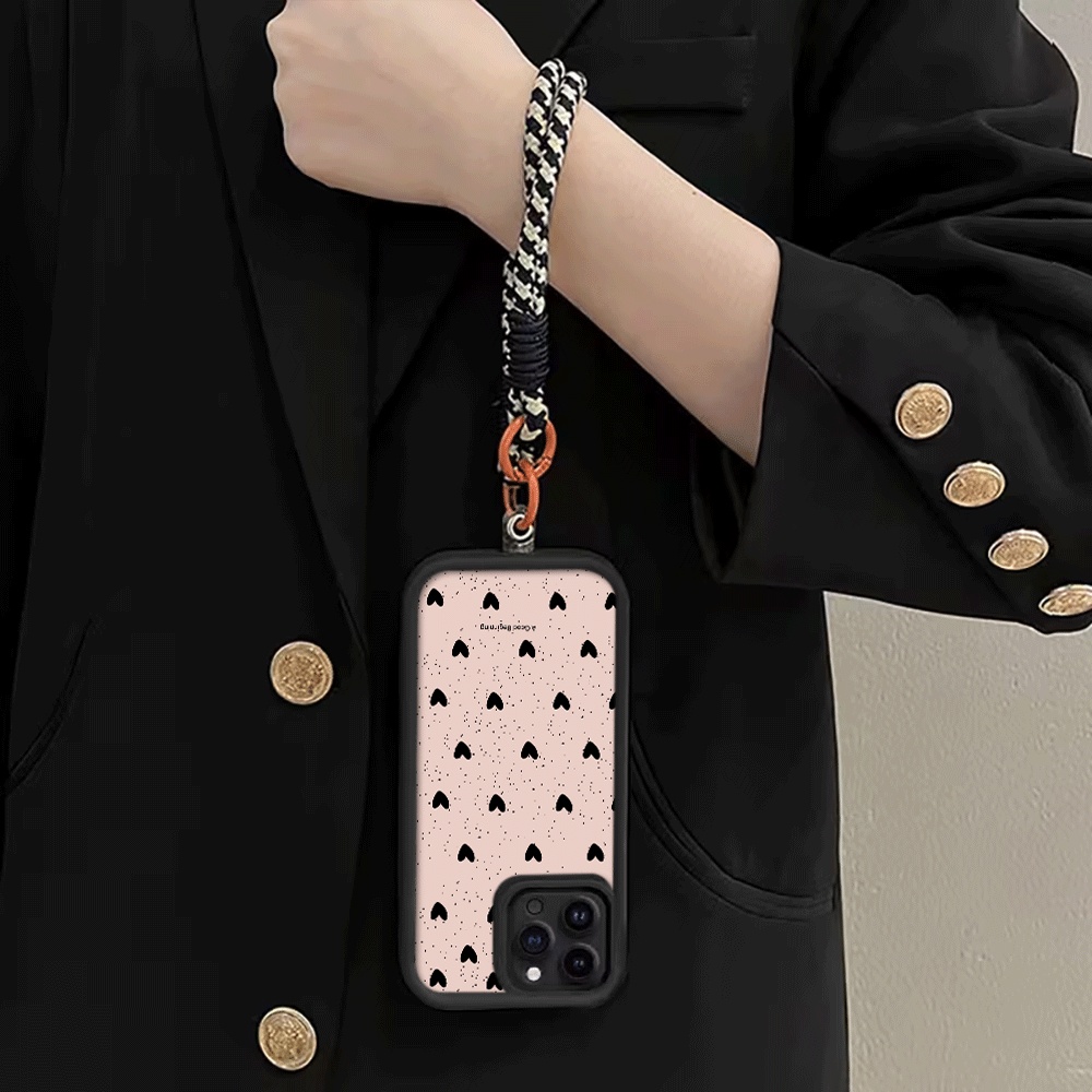 잉크 스플래터 블랙 하트 핸드 스트랩 폰 케이스 삼성  - Samsung Galaxy Strap 리뷰 및 가격