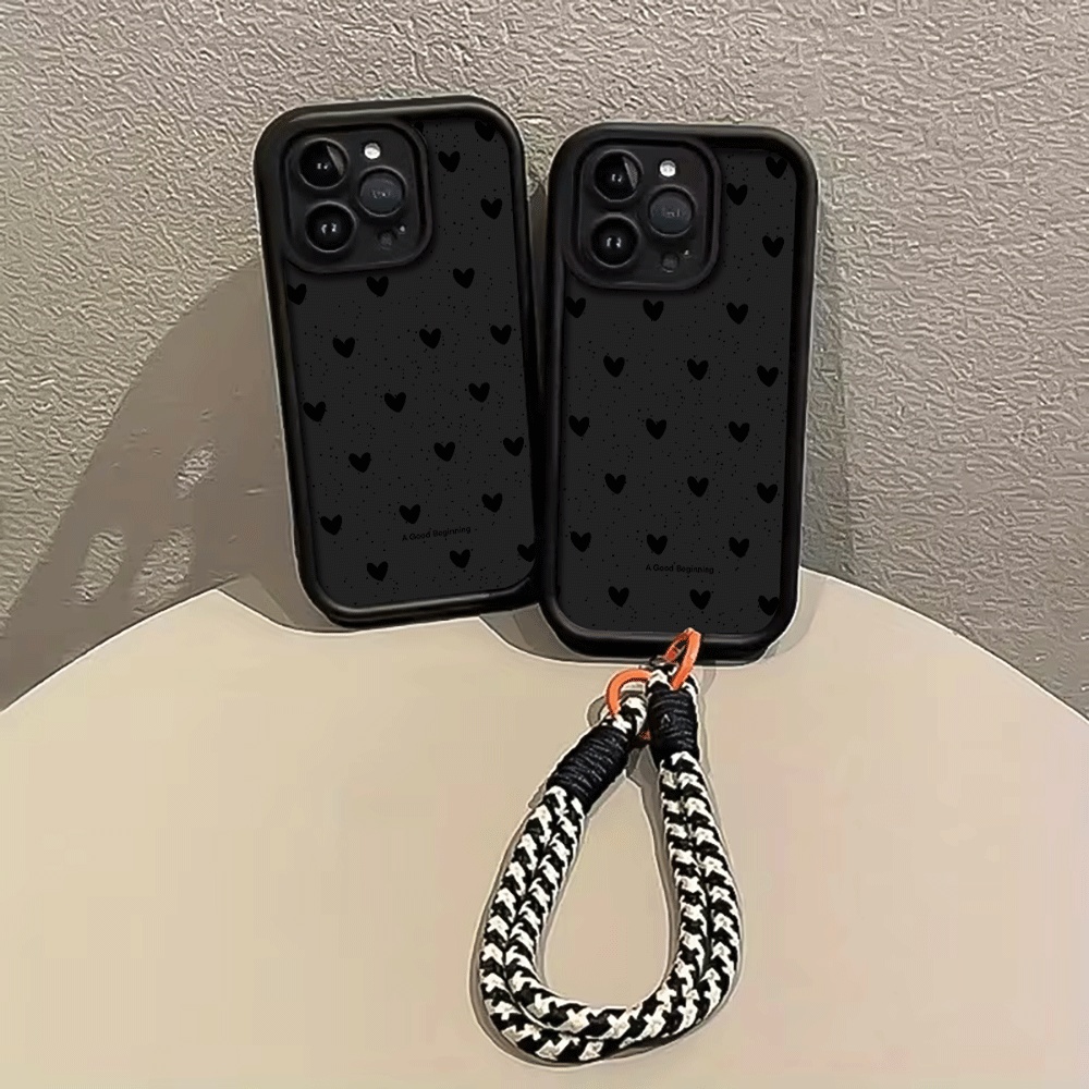 잉크 스플래터 블랙 하트 핸드 스트랩 폰 케이스 삼성  - Samsung Galaxy Strap 리뷰 및 가격