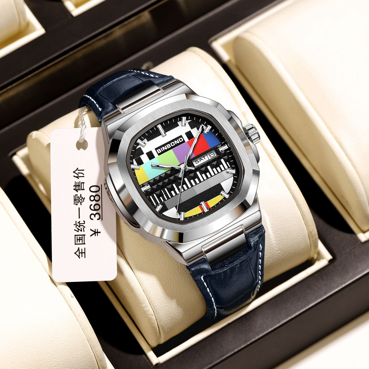 빈본드 정품 남성용 사각 시계, 레트로 TV 디자인,  - Smartwatch Square Watches For Men 리뷰 및 가격